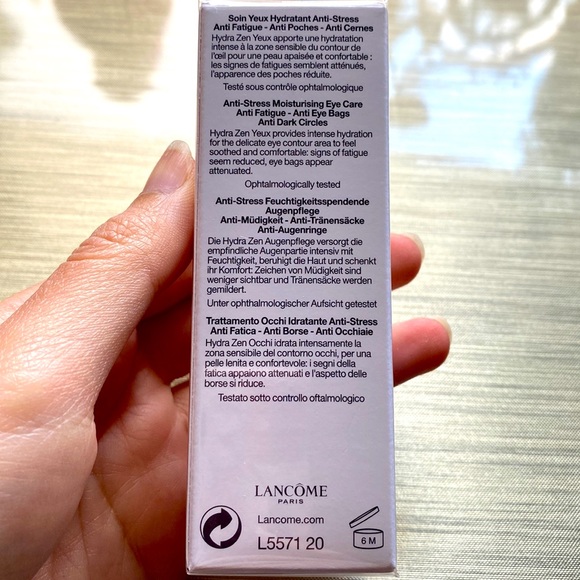 NIB Lancôme HYDRA ZEN ANTI-STRESS MOISTURIZING EYE CARE 0.5 oz/ 15 mL ❤️ - Picture 3 of 5